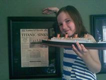 Erin with model of Titanic, May 2011